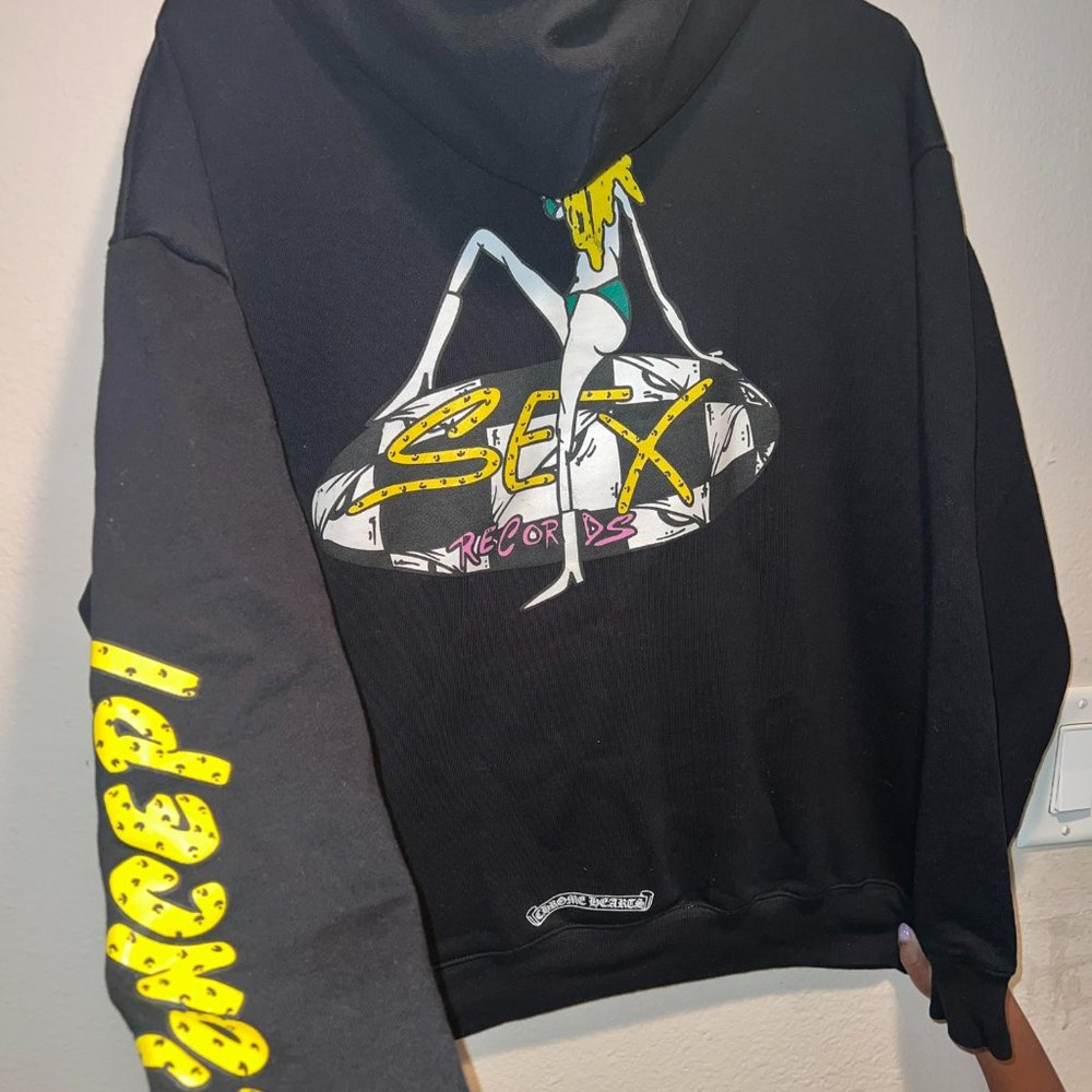 Chrome Heart Sex Records Hoodie ( Pre-Owned) Medium